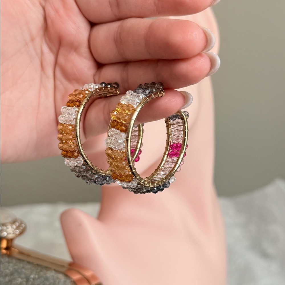 ⚜️ Elegant Multicolor Hoop Earrings - Picture 12 of 12